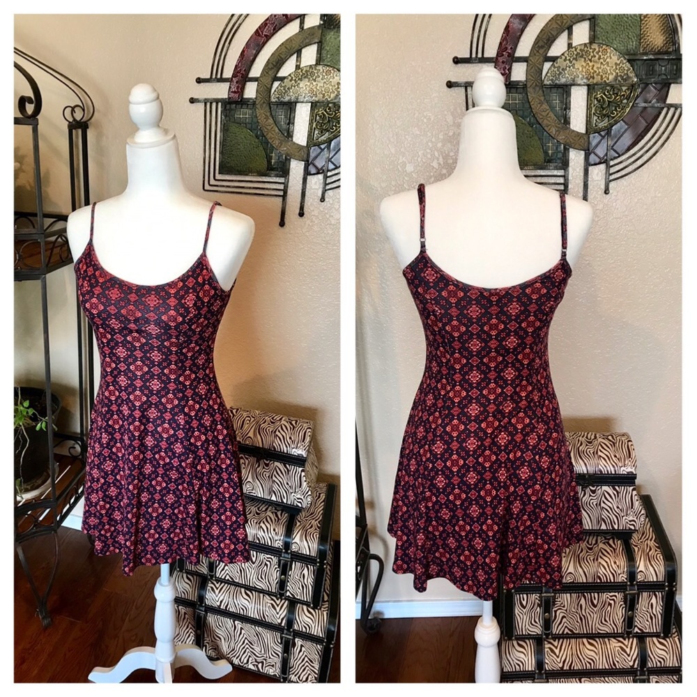 Forever 21 Black and Pink Printed Mini Dress